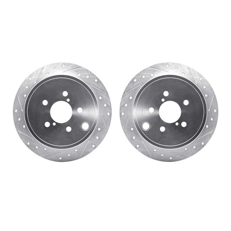 DYNAMIC FRICTION CO Rotors-Drilled and Slotted-SilverZinc Coated, 7002-13030 7002-13030